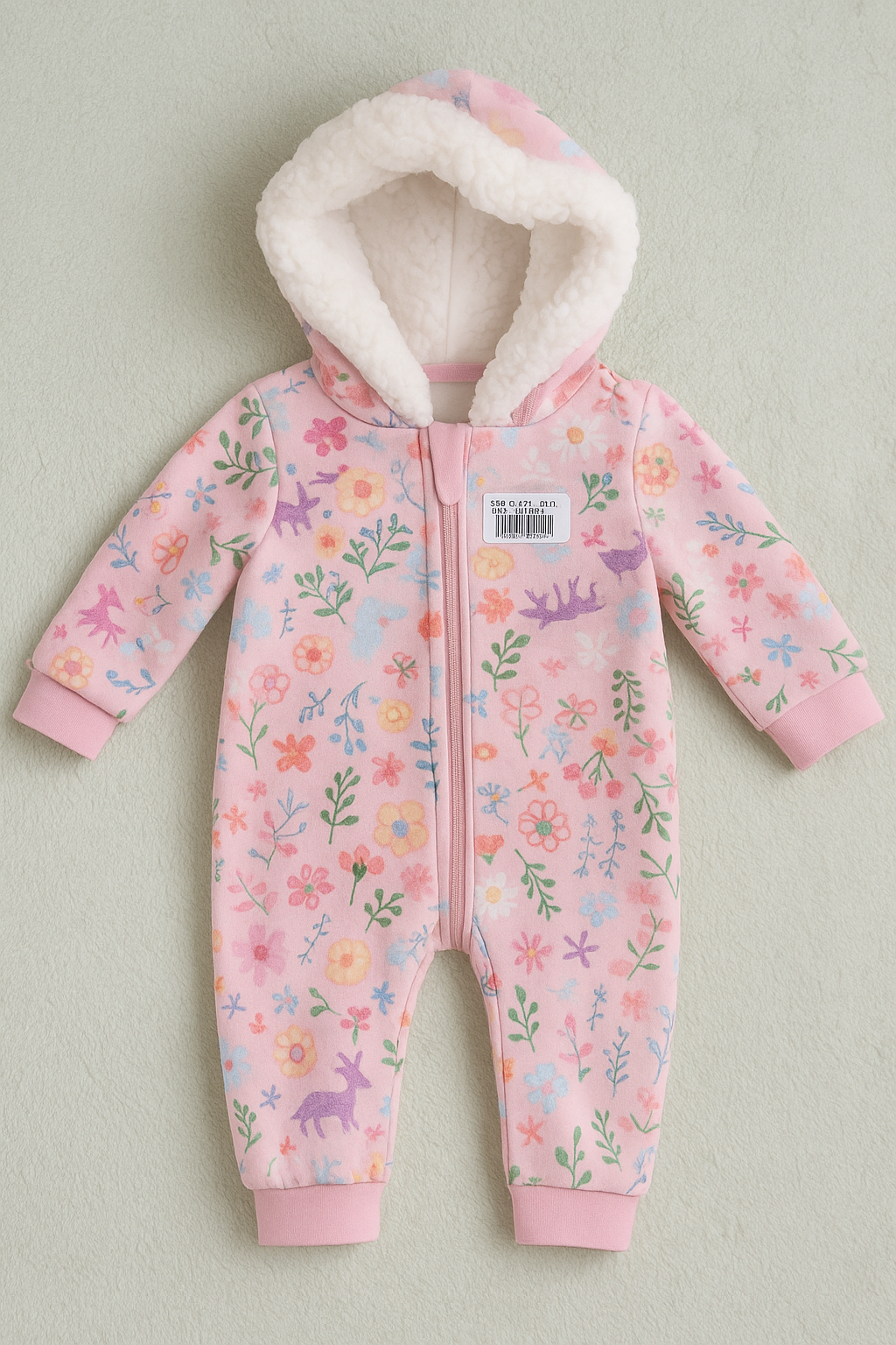 MACACÃO ROSA FLORIDO MENINA