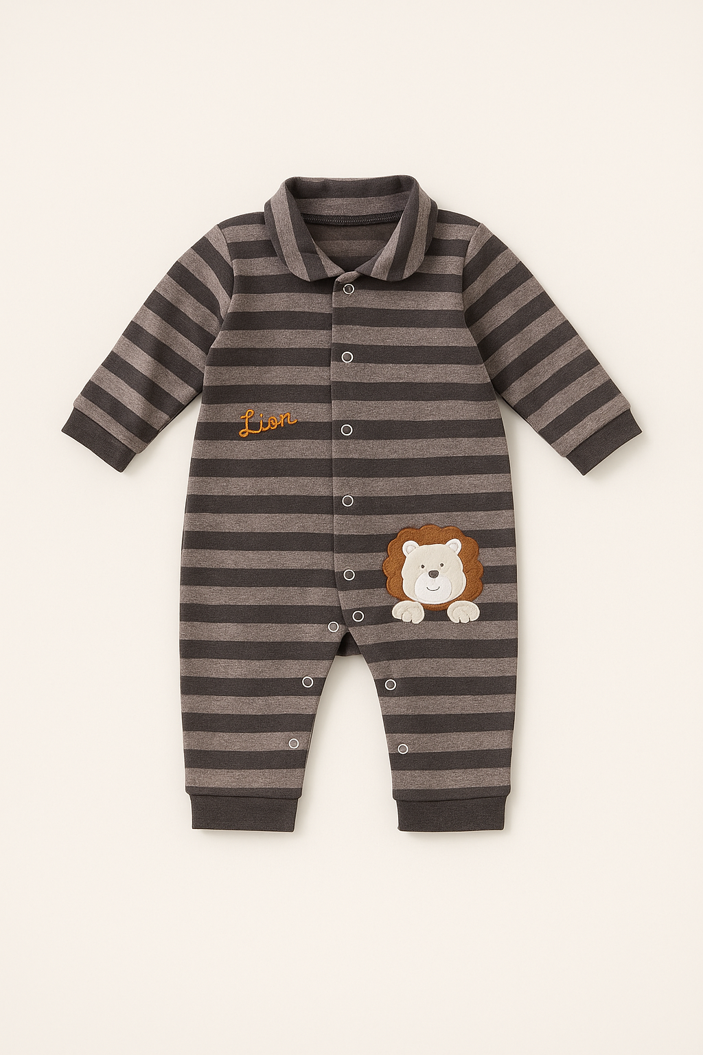 MACACÃO LISTRA/CINZA MENINO