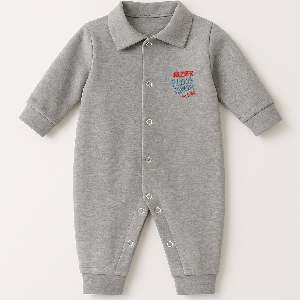 MACACÃO LISTRA/CINZA MENINO